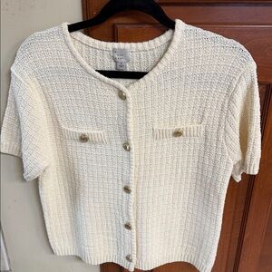 a new day Cream Short Sleeve Sweater